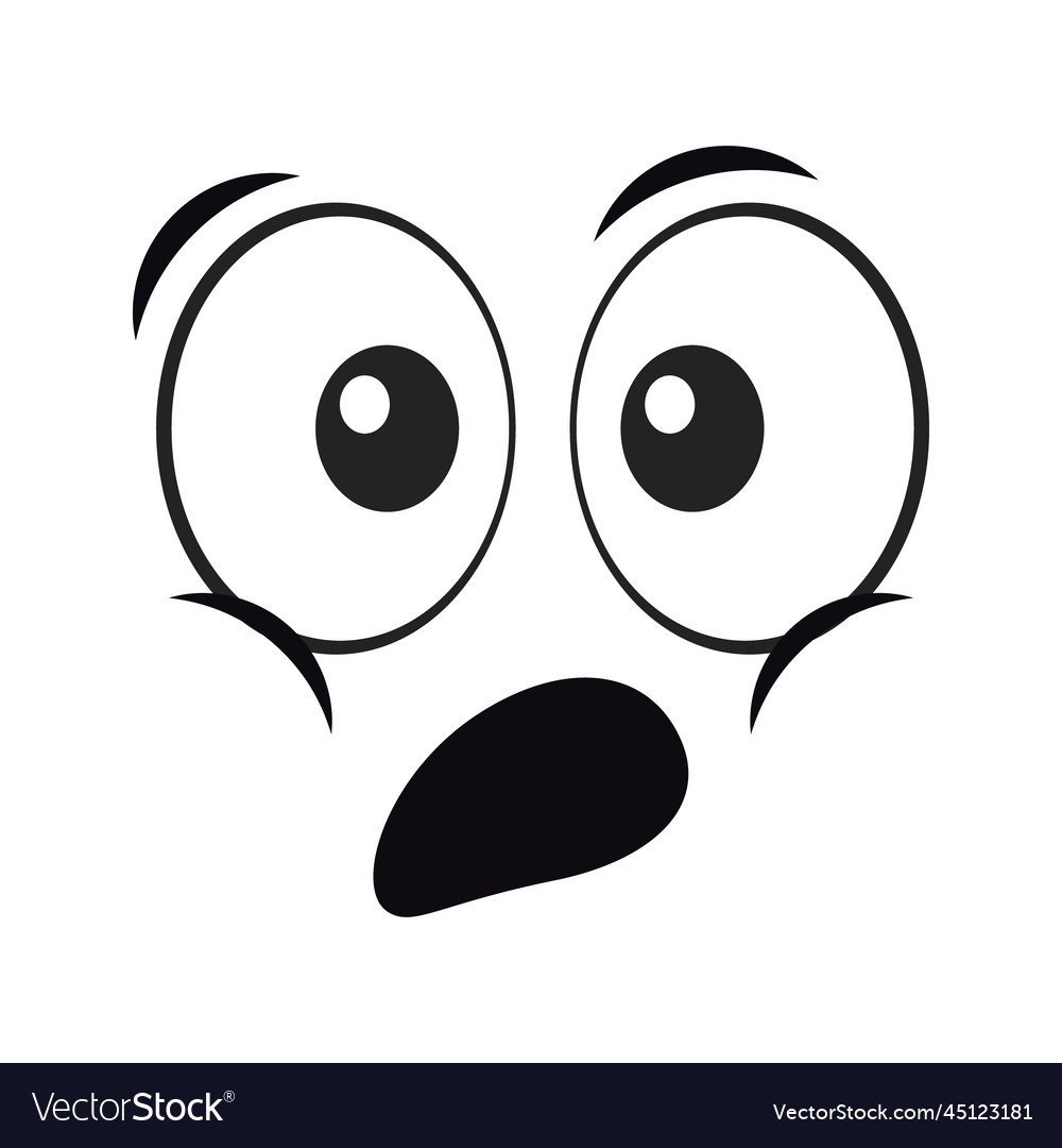 Premium Vector  Scared emotion doodle astonished face comic