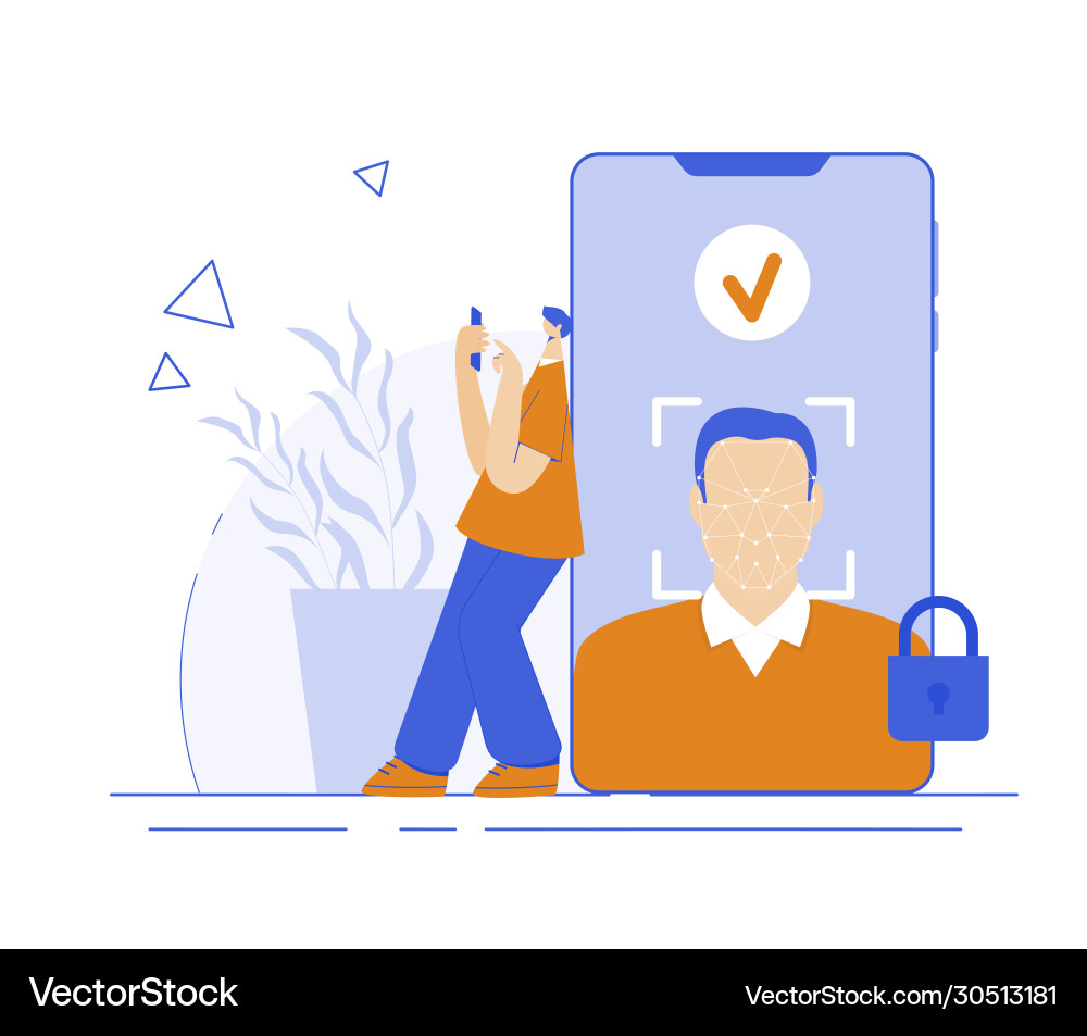 Face recognition concept Royalty Free Vector Image
