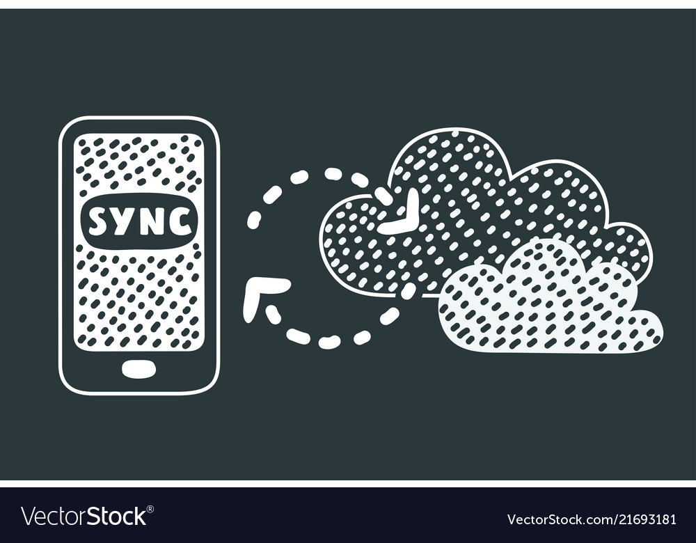 Smartphone synchronisiert die Cloud