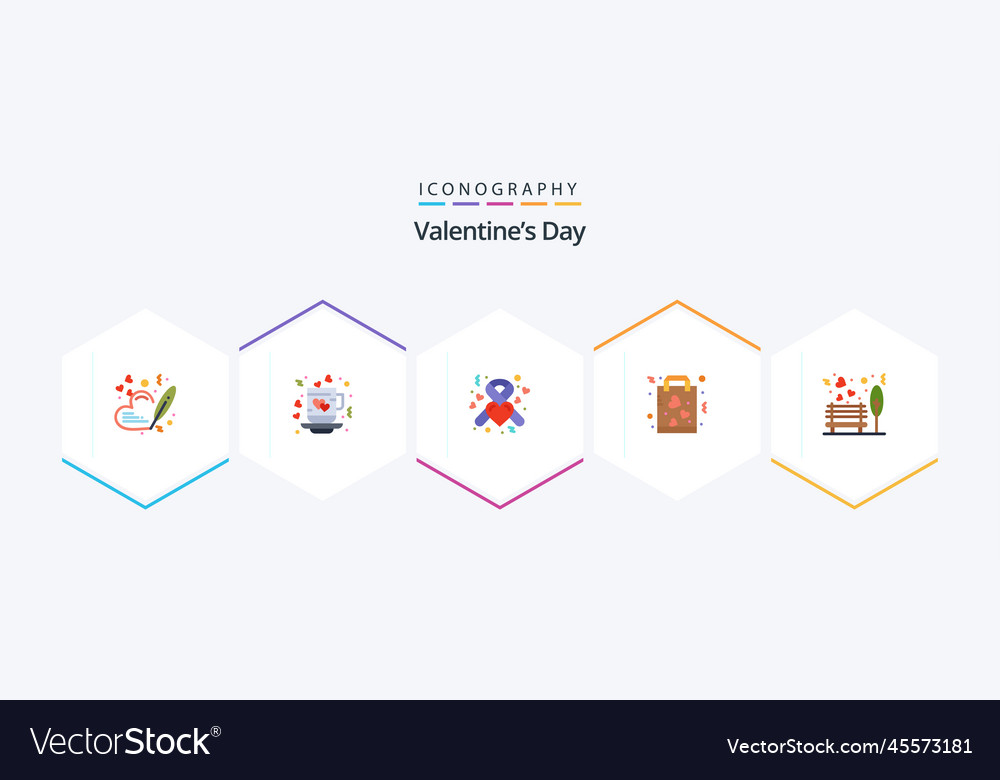 Valentines day 25 flat icon pack including