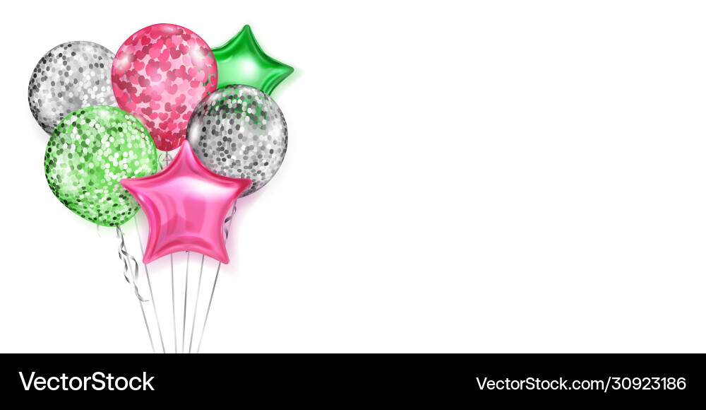 Bunch balloons Royalty Free Vector Image - VectorStock