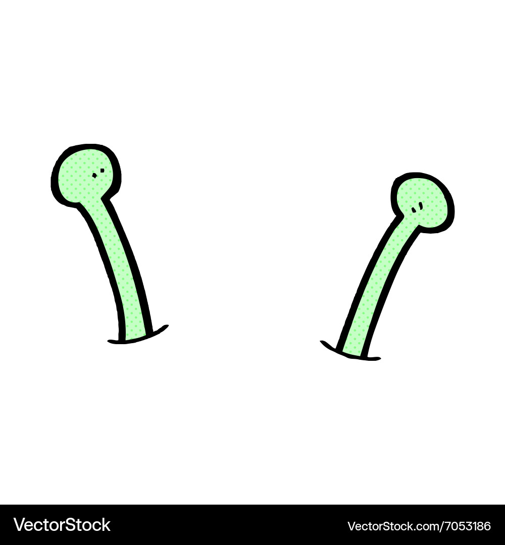 Comic cartoon alien antennae Royalty Free Vector Image