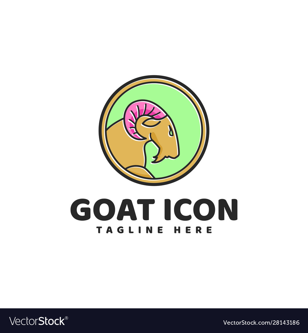 Goat flat color logo