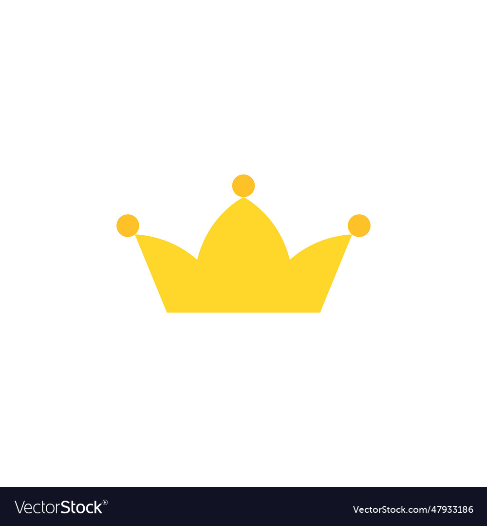 Golden crown icon isolated on white royal luxury Vector Image