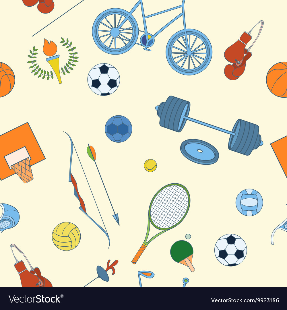 Seamless pattern of sport icons Royalty Free Vector Image