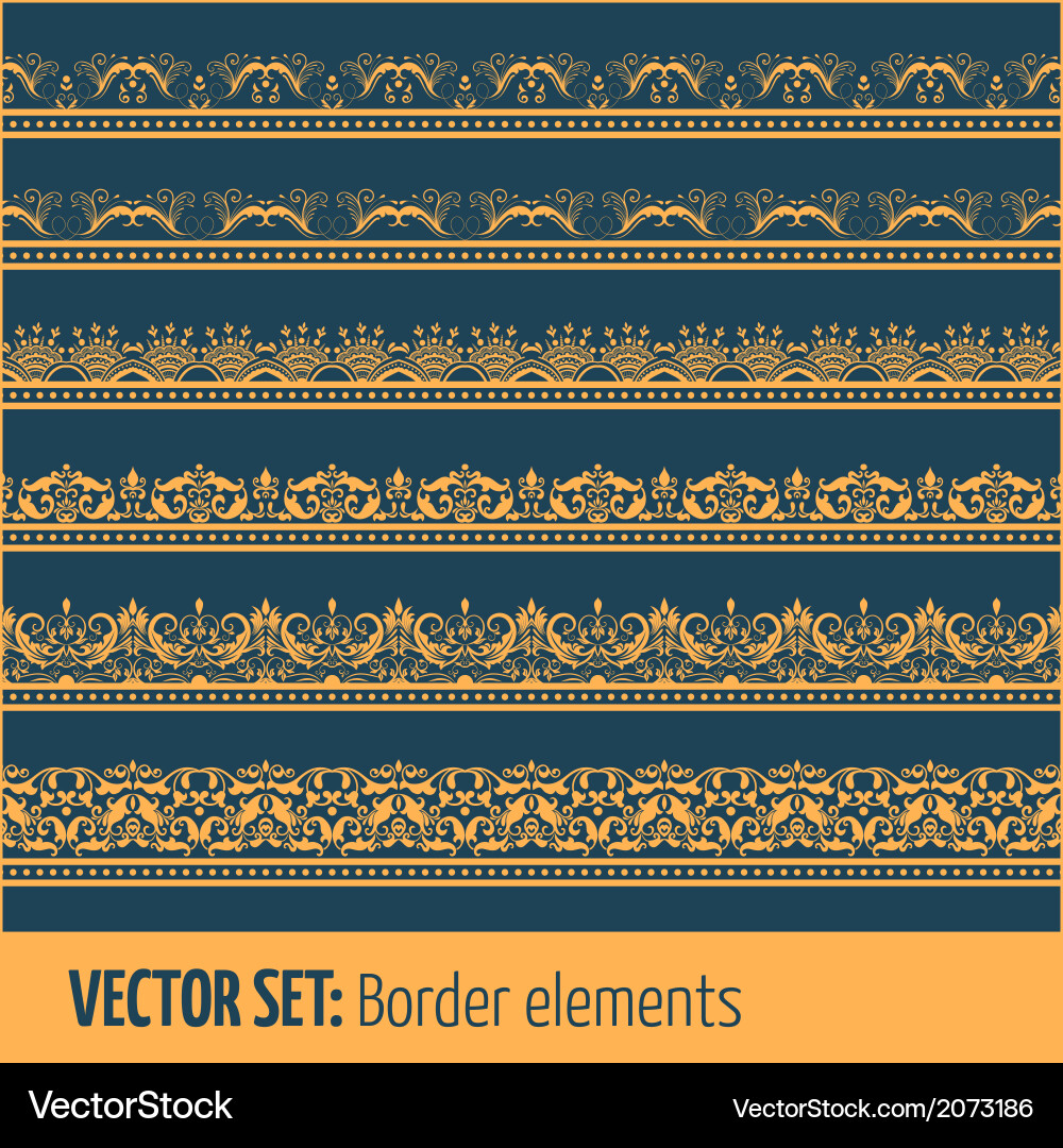 Set of border elements and page decoration Vector Image