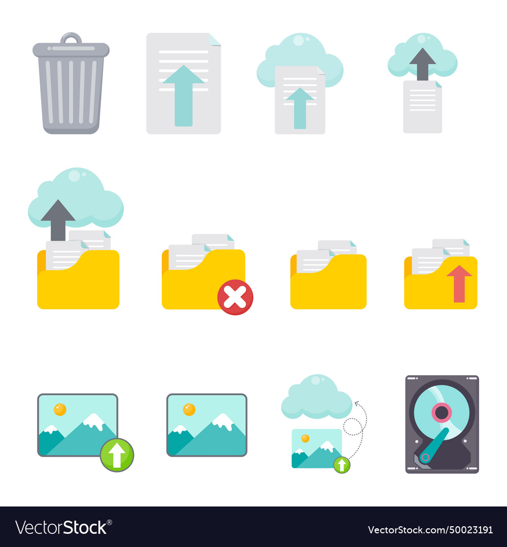 Computer file icon set Royalty Free Vector Image