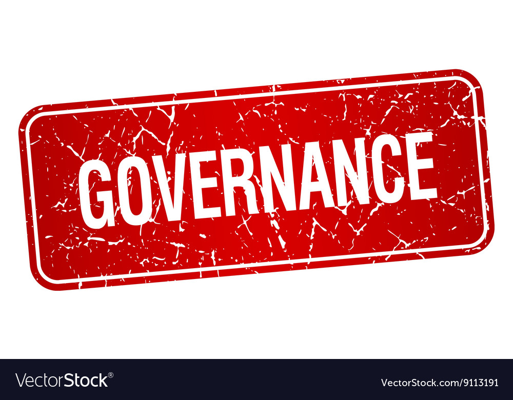 Governance red square grunge textured isolated Vector Image