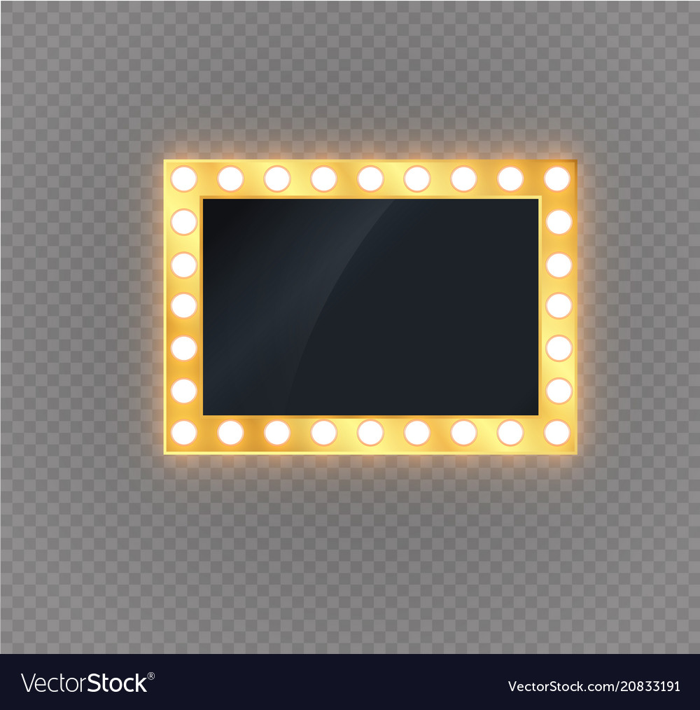 Hollywood Lights Illuminated Realistic Banner Vector Image