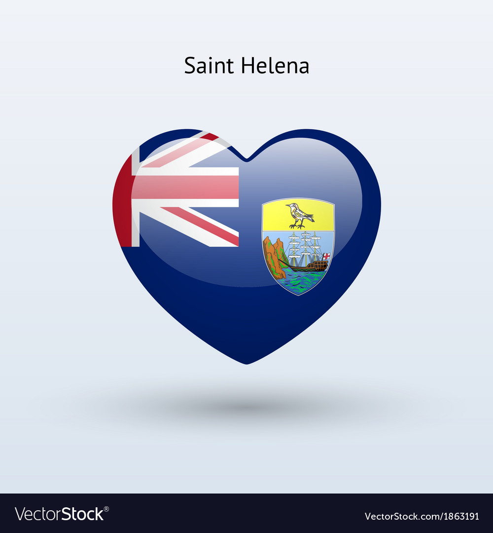 Love saint helena symbol heart flag icon Vector Image