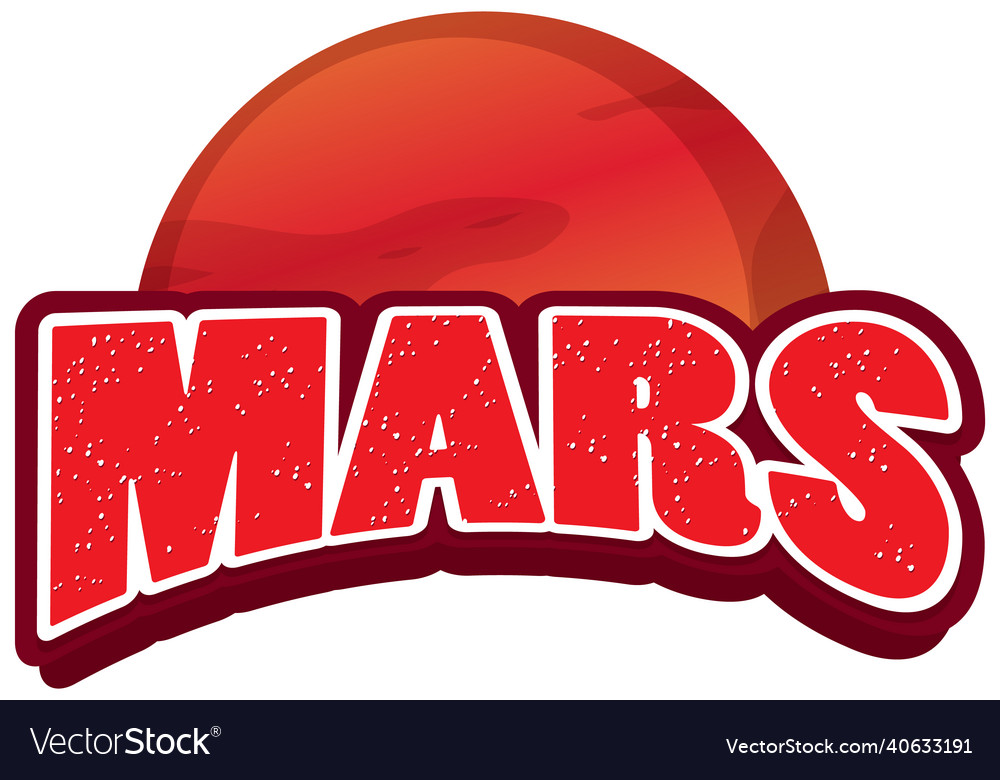 Mars word logo design on Royalty Free Vector Image