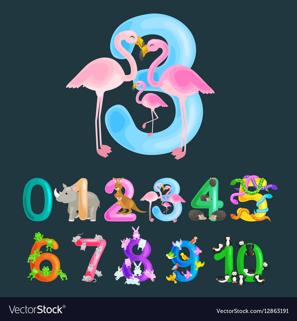 Ordinal Number 3 For Teaching Children Counting Vector Image