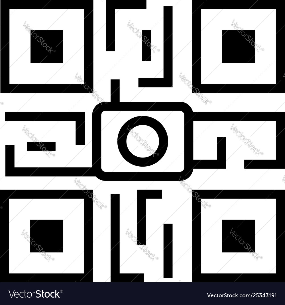 Qr code icon outline style Royalty Free Vector Image