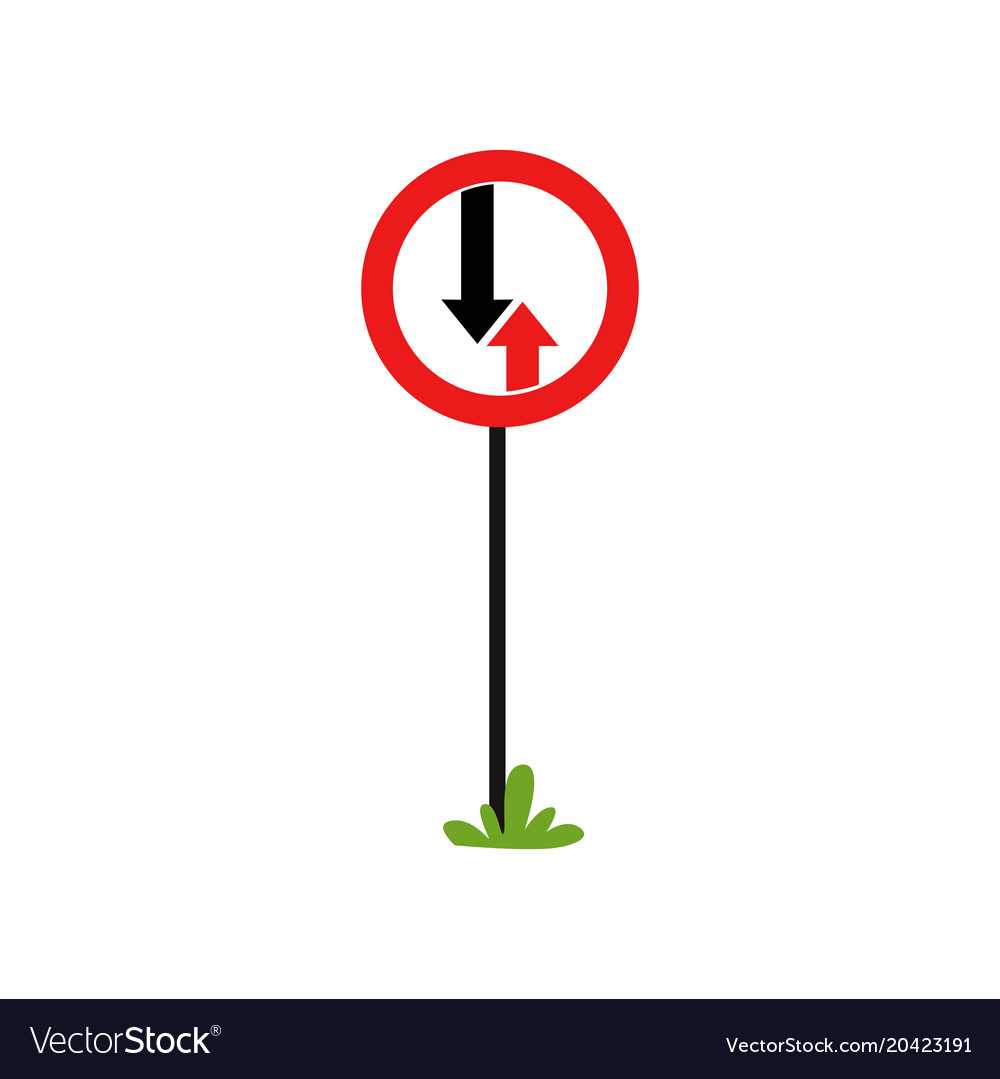 Road priority sign with two arrows advantage Vector Image