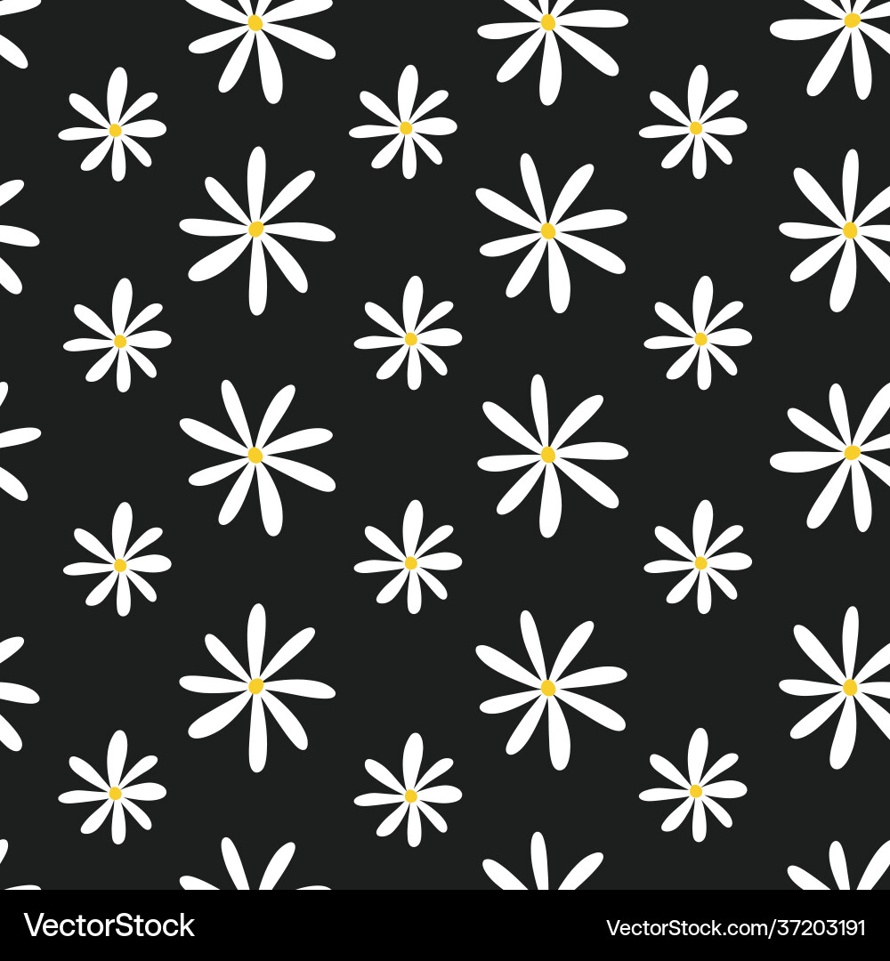 Seamless floral pattern with chamomile Royalty Free Vector