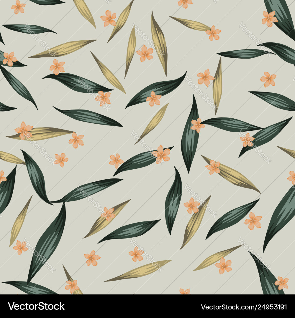 Seamless pattern flowers leaves background Vector Image