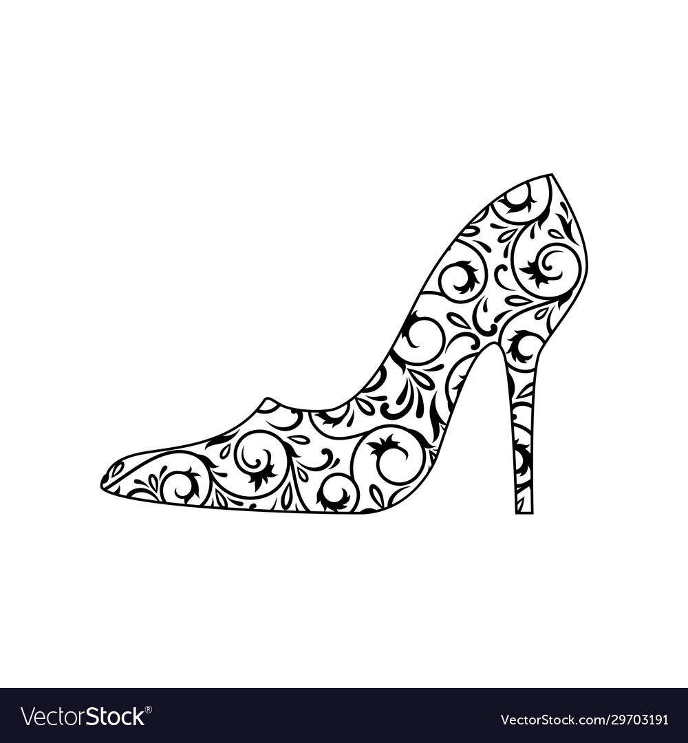 Vector engraved style illustration for posters, decoration and print. Hand  drawn sketch of women's high heel shoe in monochrome isolated on white  background. Detailed vintage woodcut style drawing. Stock Vector | Adobe