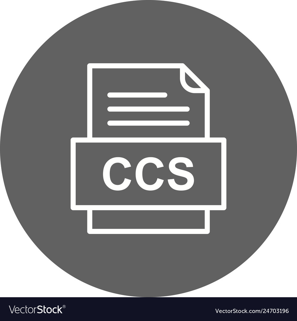 Ccs file document icon Royalty Free Vector Image