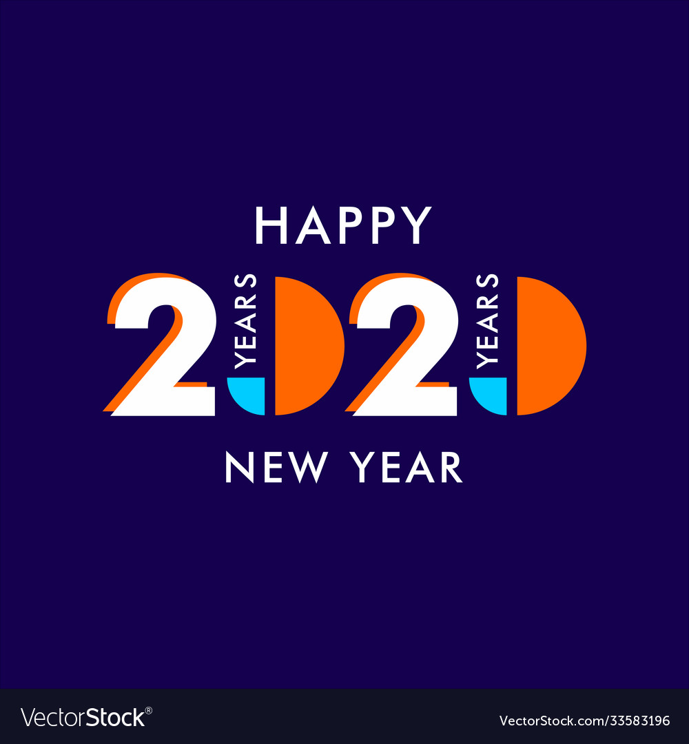 Happy new year 2020 celebration template design