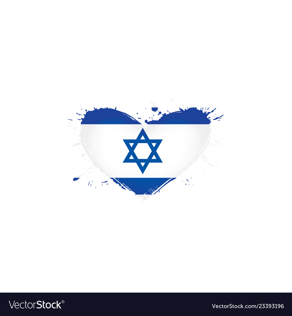 Israel flag on a white