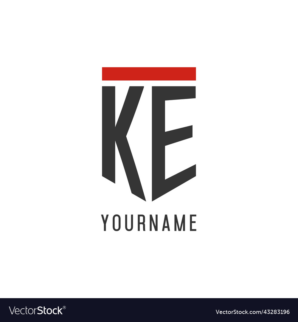 Ke initial esport logo with simple shield design