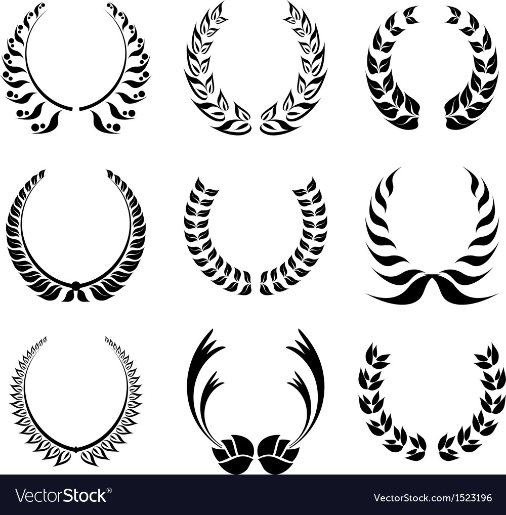 Laureal wreath symbol set