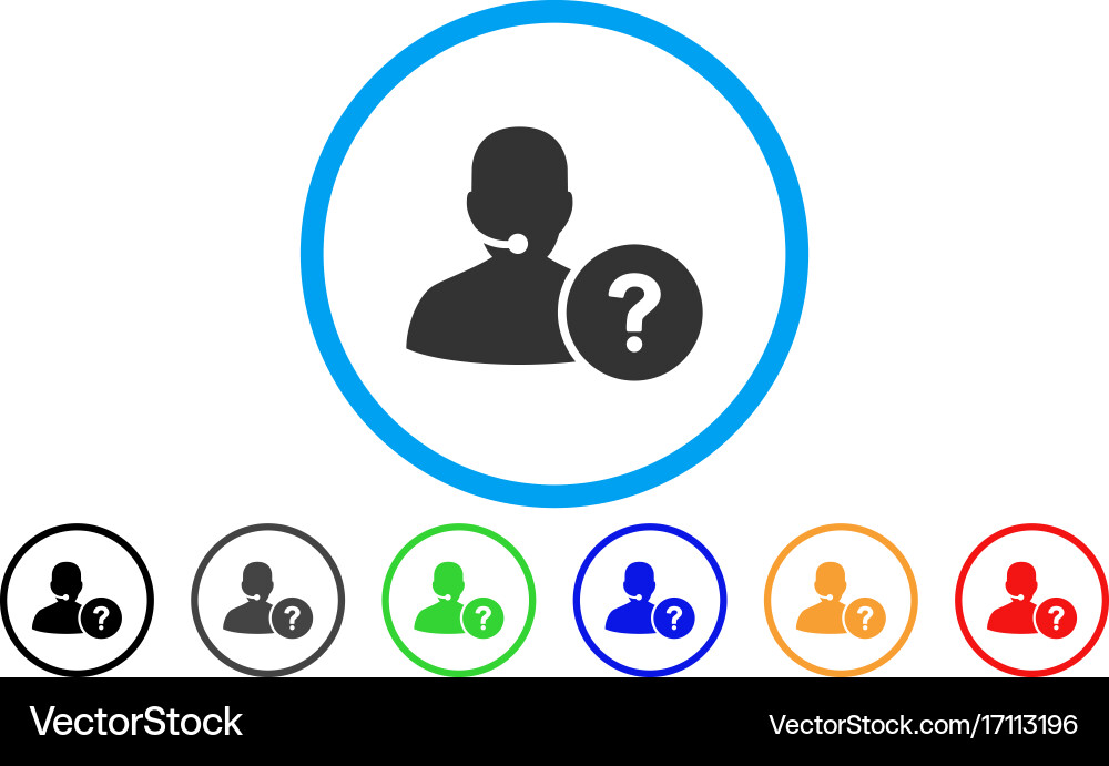 Online support rounded icon Royalty Free Vector Image