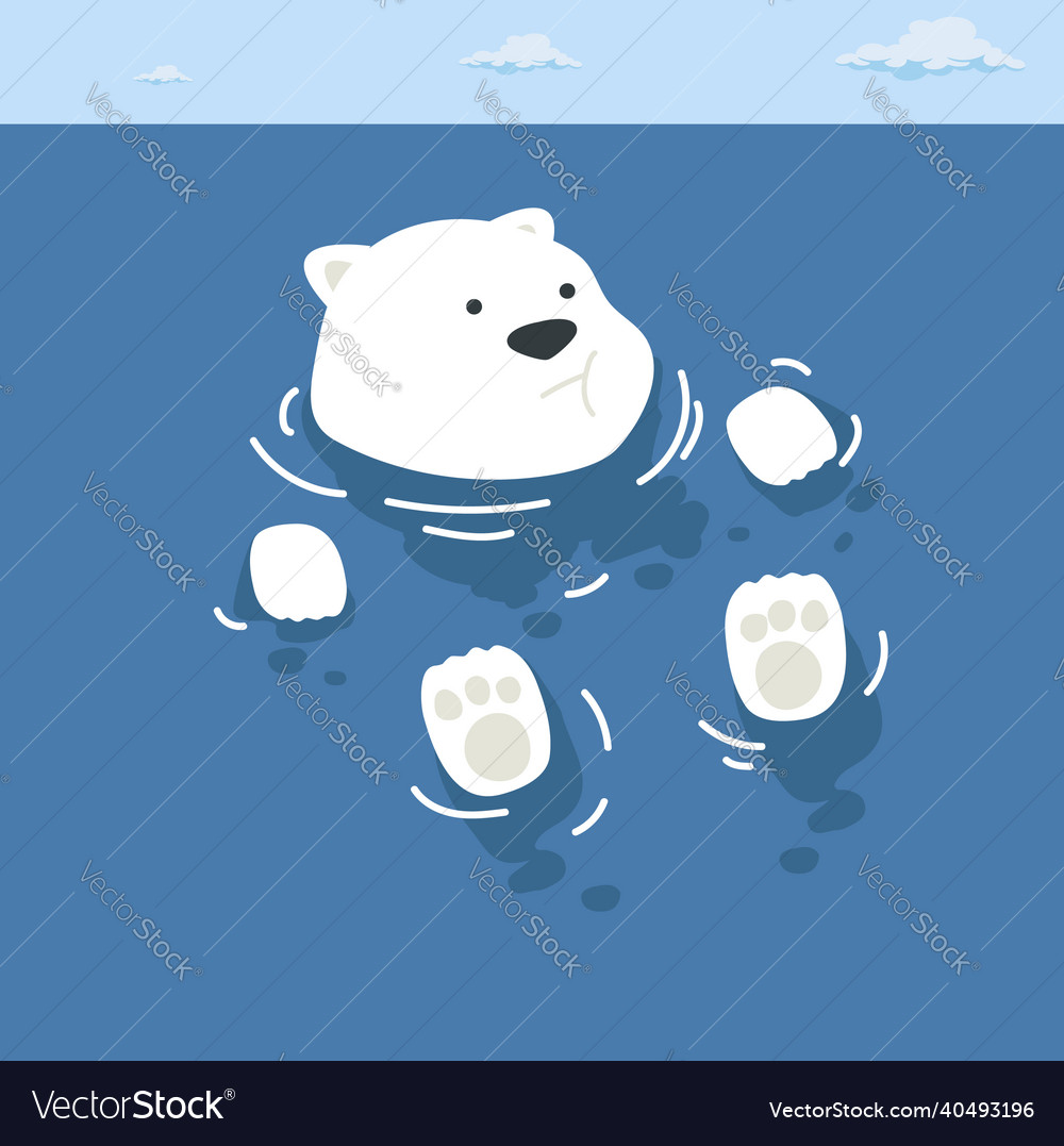 Polar bear swimming in north pole arctic Vector Image