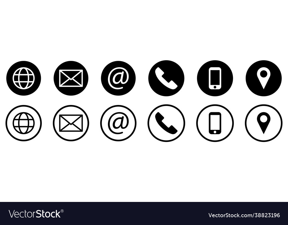 Set contact us icons Royalty Free Vector Image