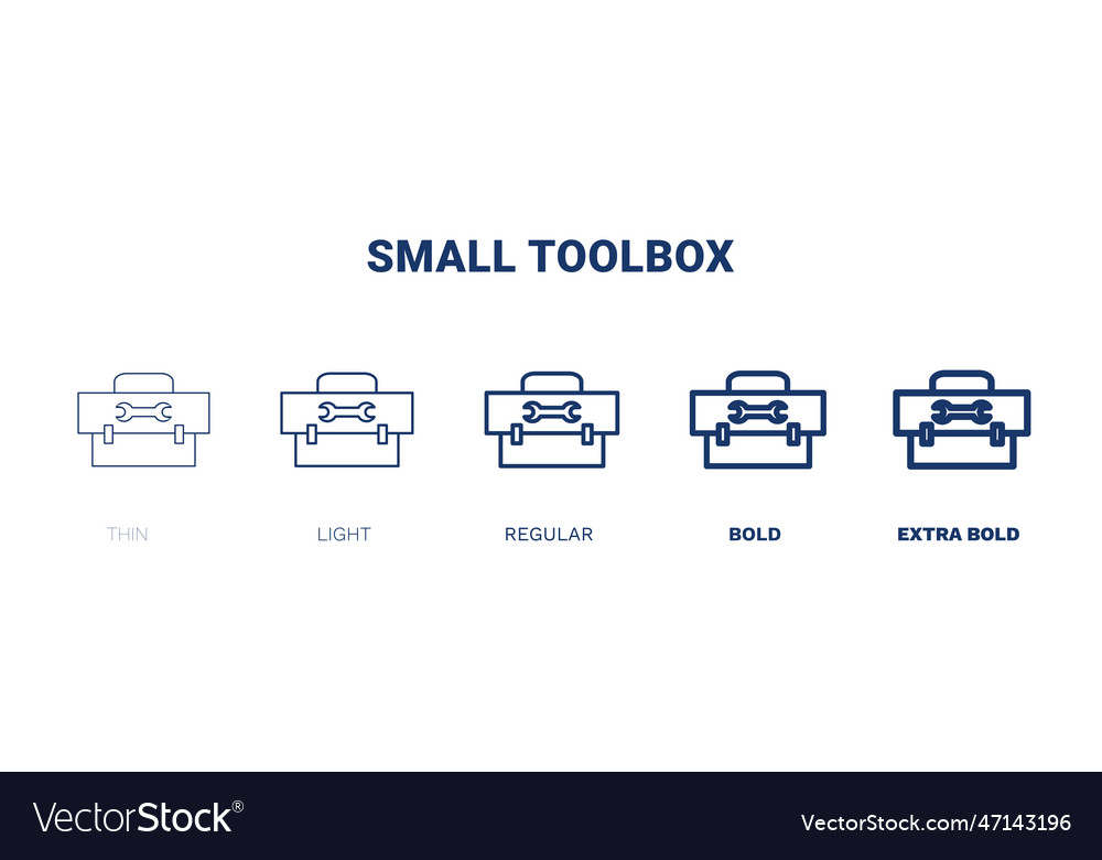 Small toolbox icon thin light regular bold black