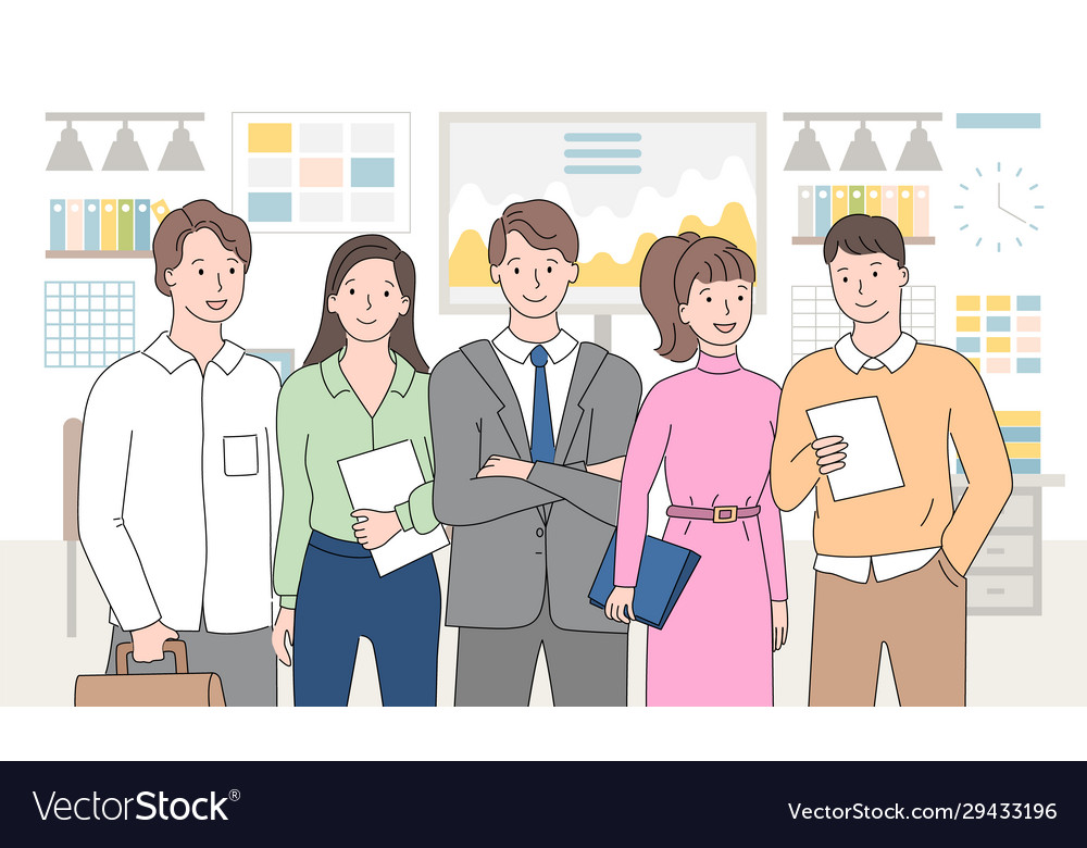 Teamwork People Working In Team Business Meeting Vector Image