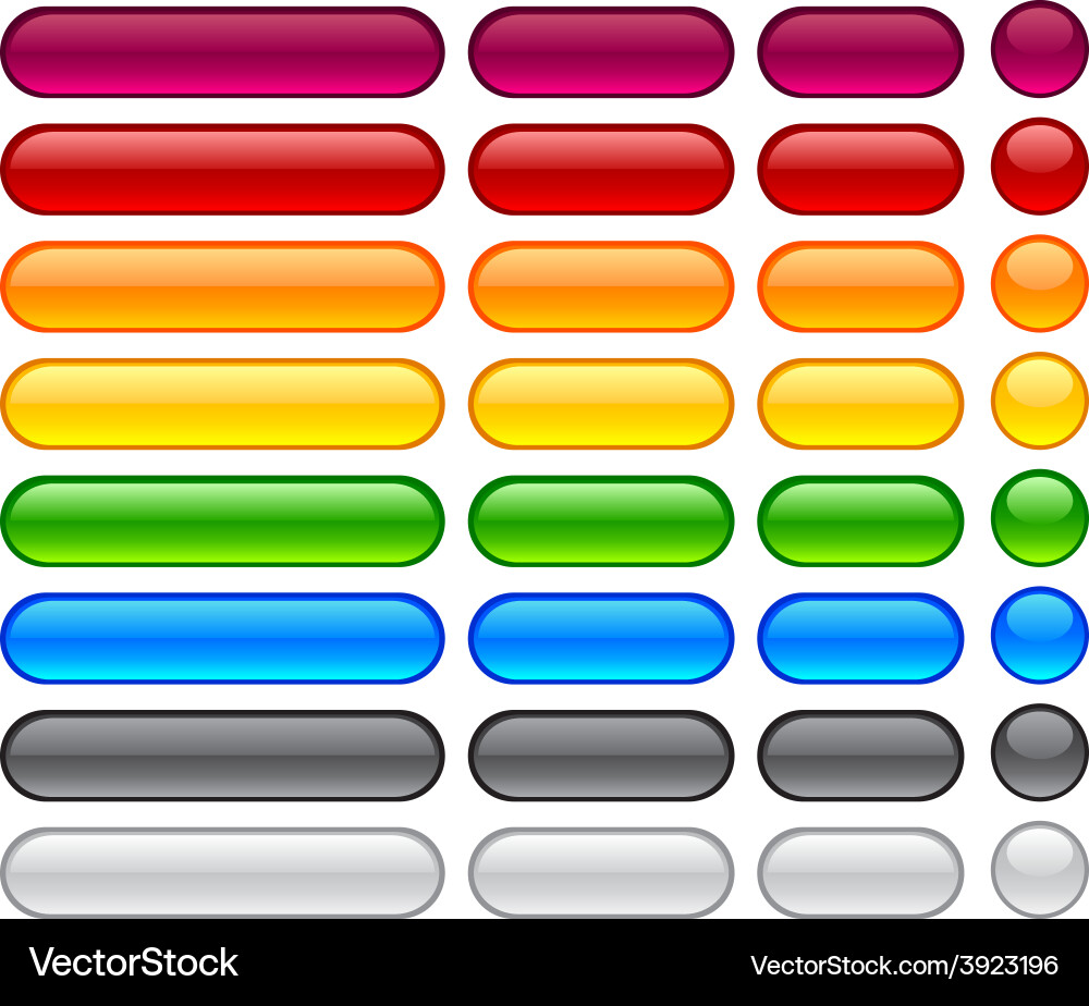 Web blank glossy buttons Royalty Free Vector Image