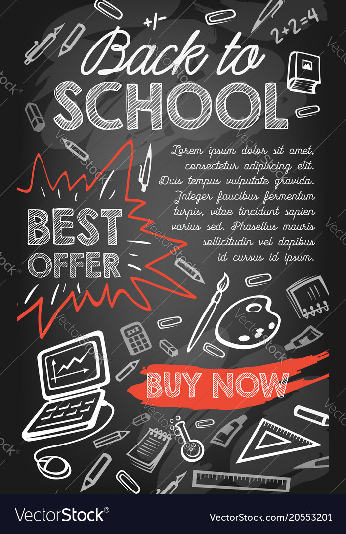 back to school sale offer or discount promo banner