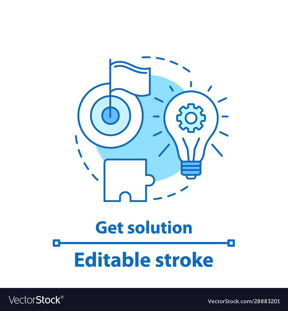 Get solution concept icon Royalty Free Vector Image