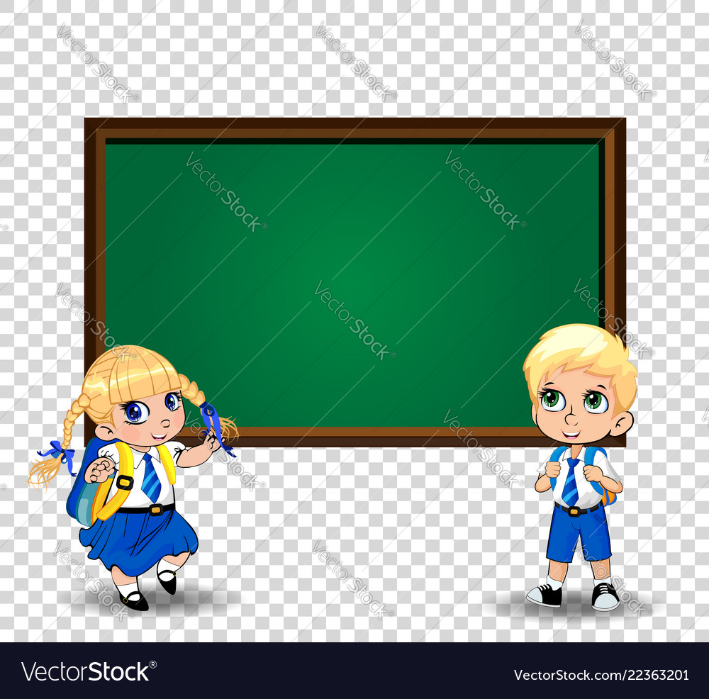 Girl and boy schoolkids pupils in uniform Vector Image