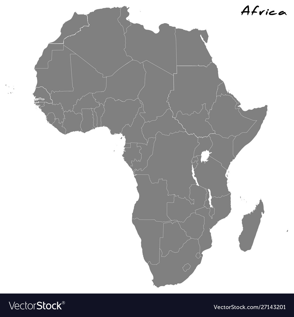 Africa Map High Resolution High Quality Map Africa Royalty Free Vector Image