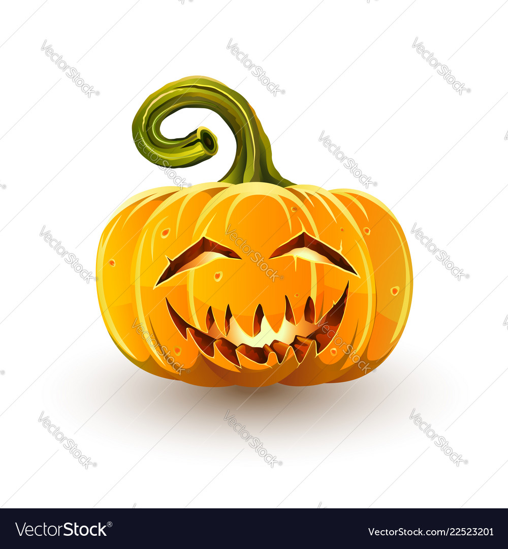 Laughing sinister halloween pumpkin Royalty Free Vector