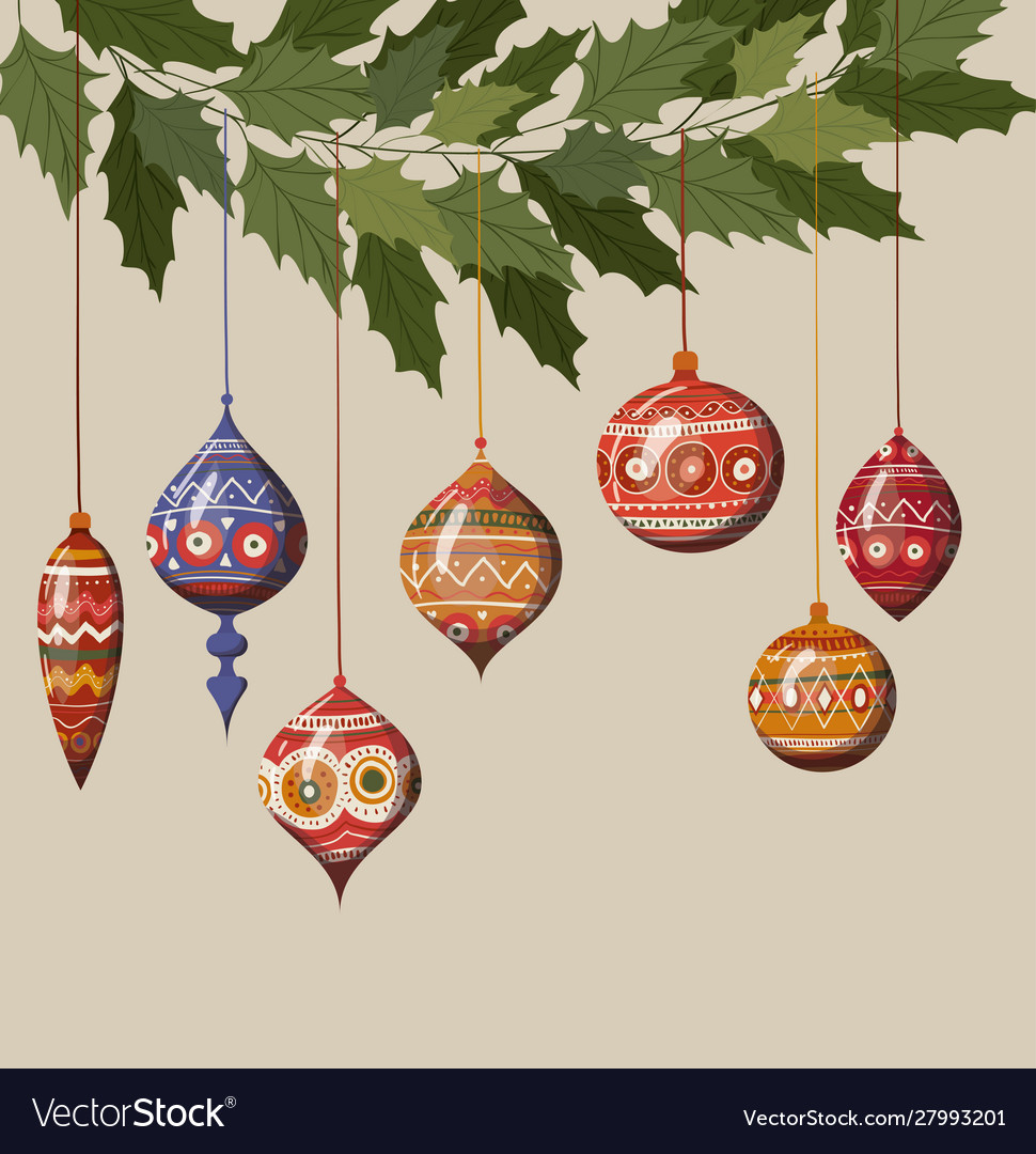 Merry christmas spheres design Royalty Free Vector Image