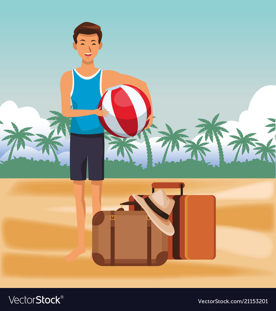 People and beach Royalty Free Vector Image - VectorStock