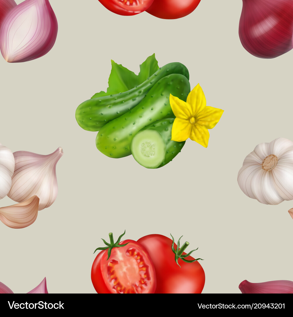 Seamless pattern with vegetables Royalty Free Vector Image