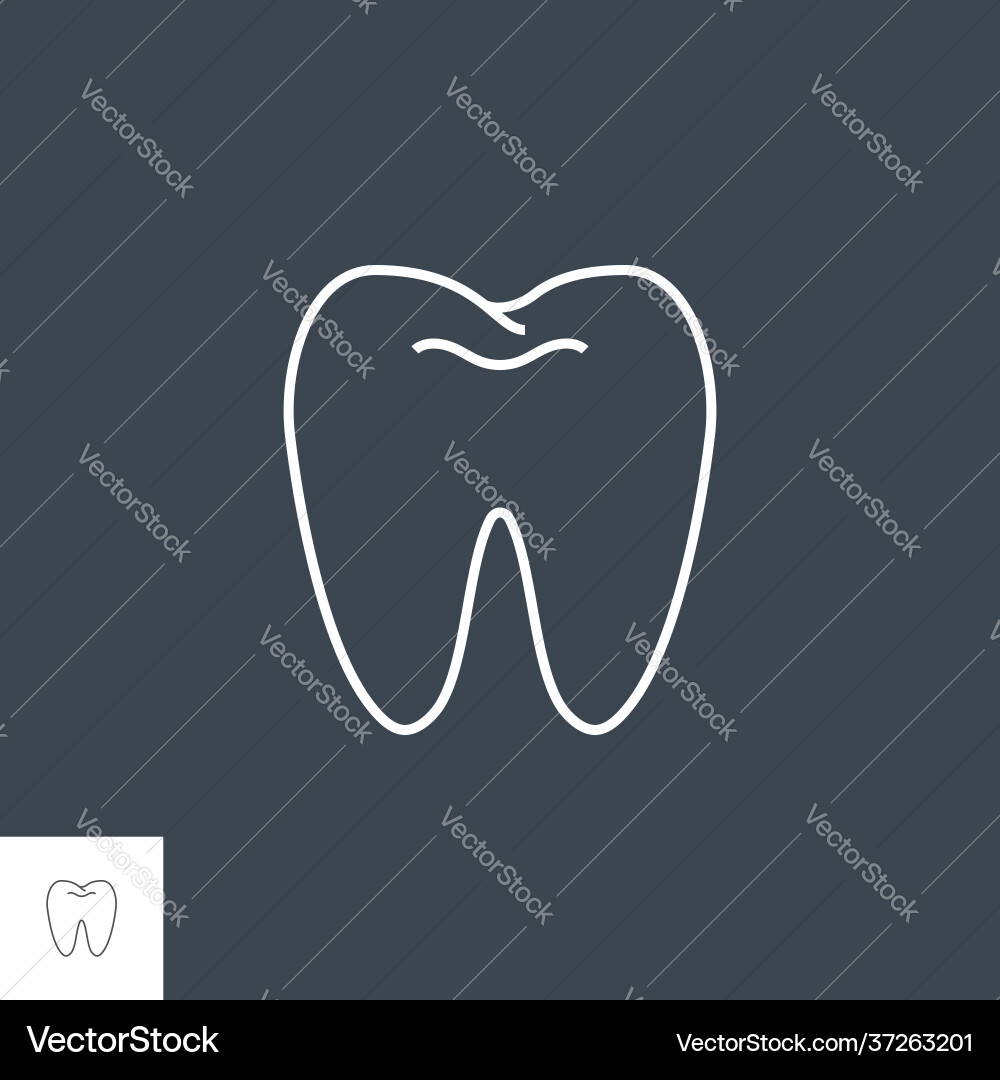 Tooth thin line icon Royalty Free Vector Image