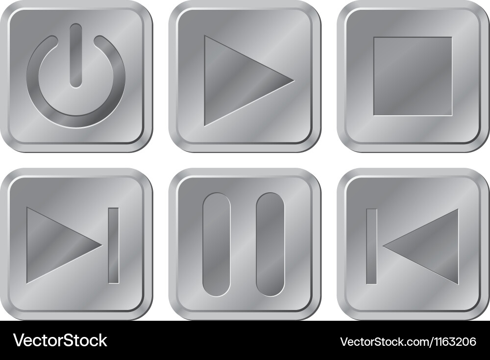 Aluminium Media Buttons Royalty Free Vector Image