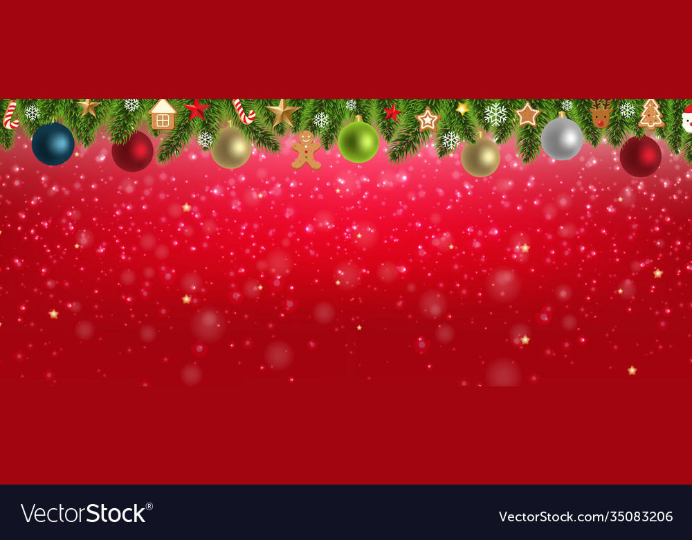 Christmas background with glitter and bokeh Vector Image