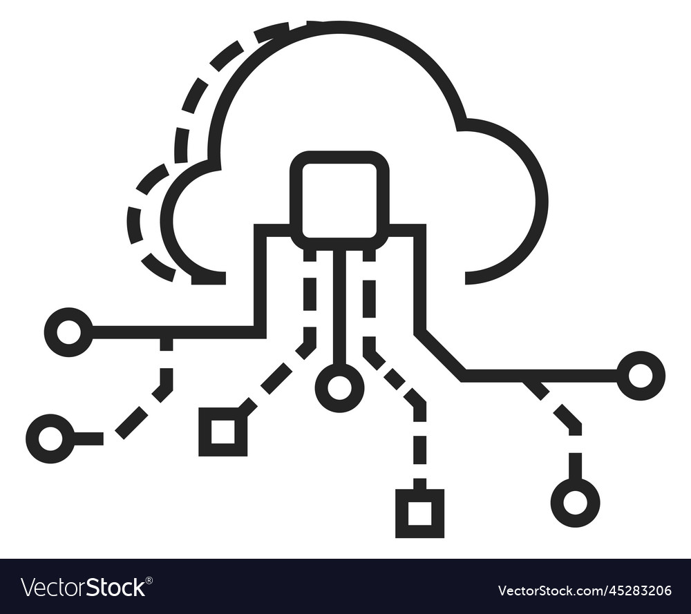 Cloud service icon secure data storage symbol Vector Image