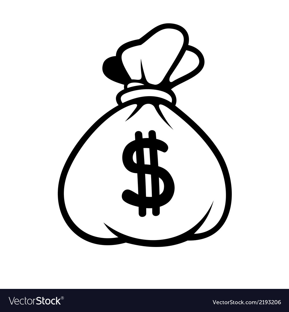 Download Dollar money icon with bag Royalty Free Vector Image