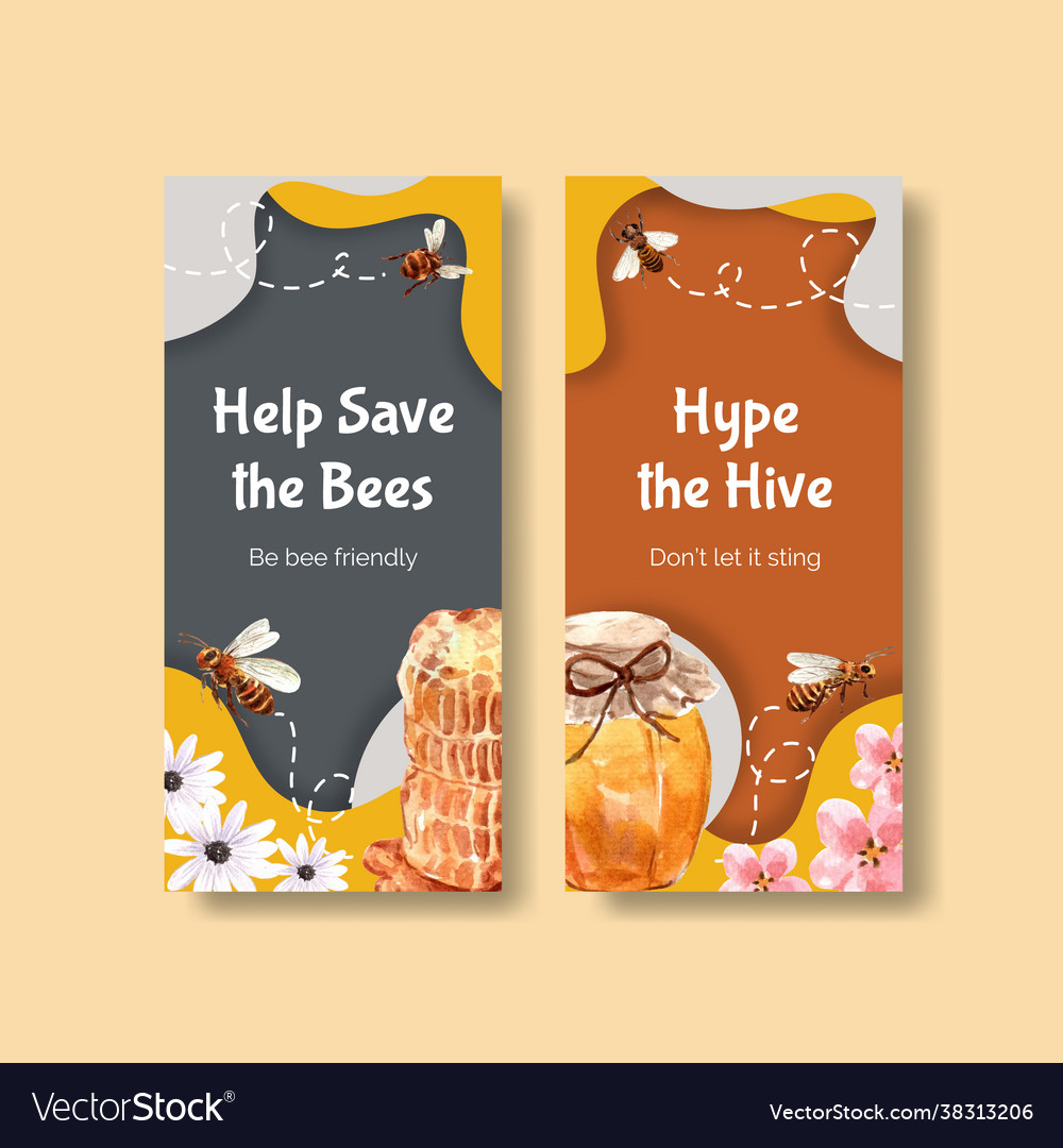 Flyer template with honey concept design