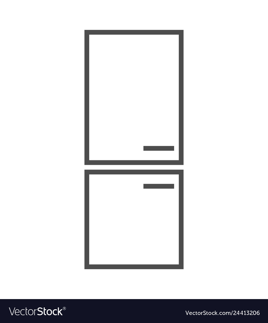 Fridge icon outline on white background Royalty Free Vector