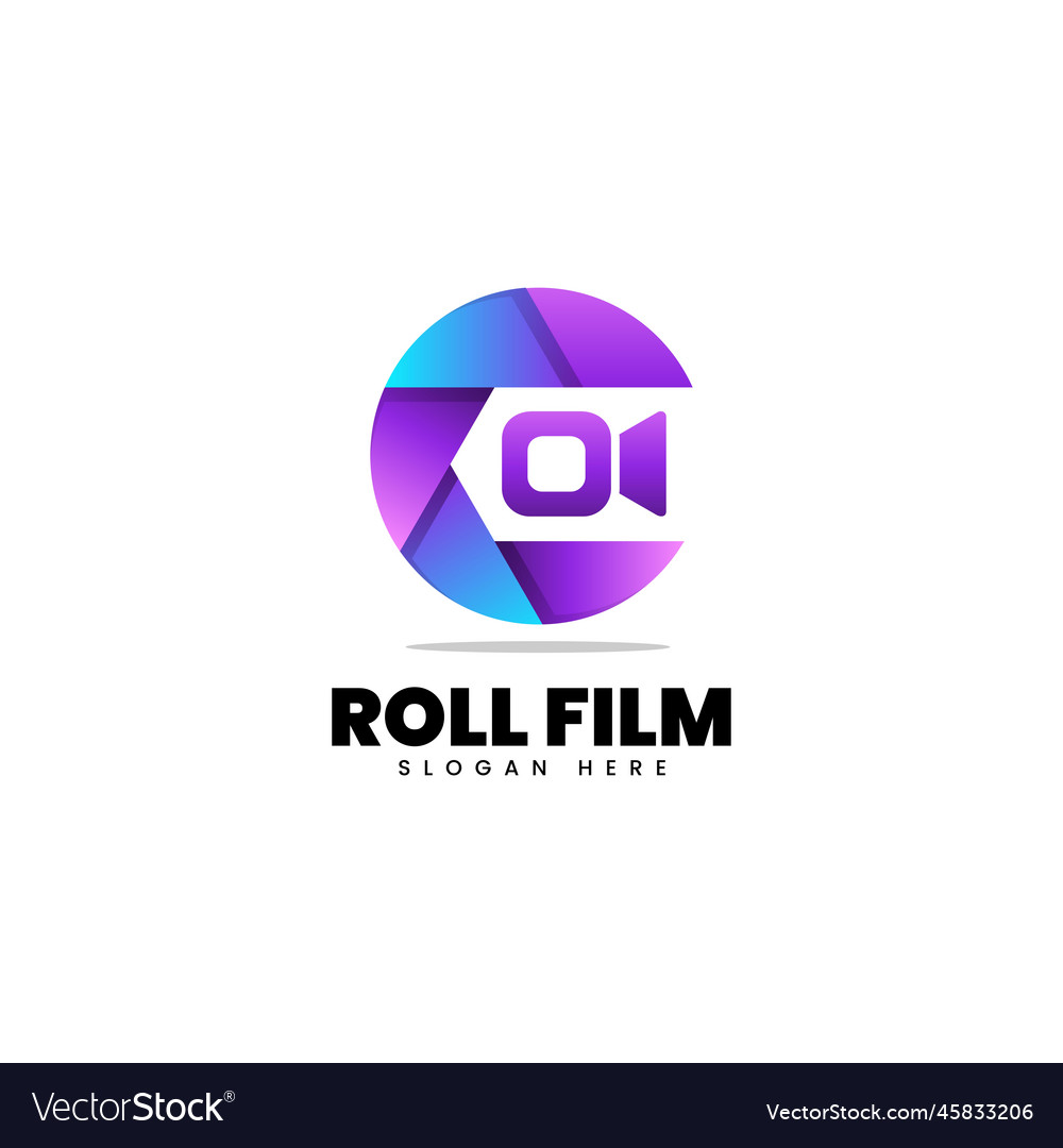 Logo roll film gradient colorful style