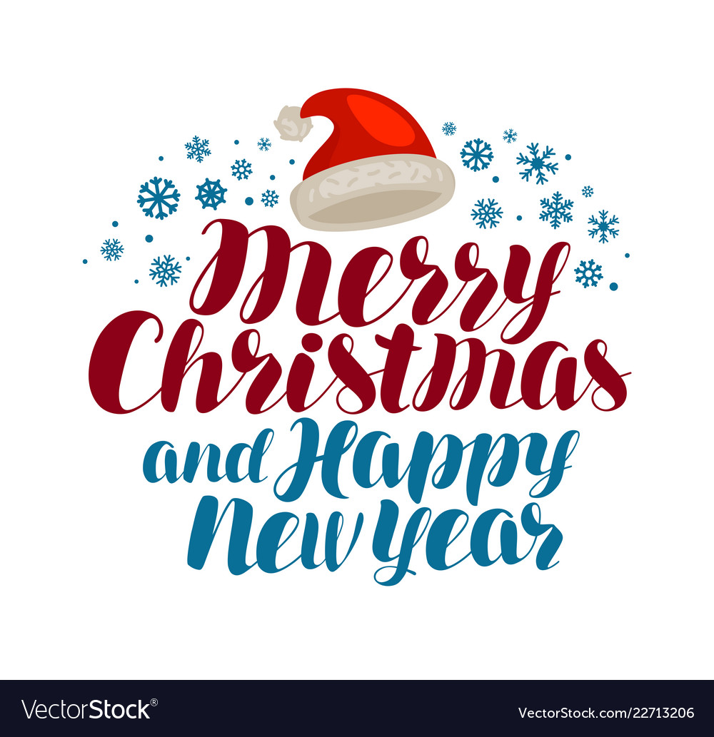 Merry christmas and happy new year greeting card Vector Image