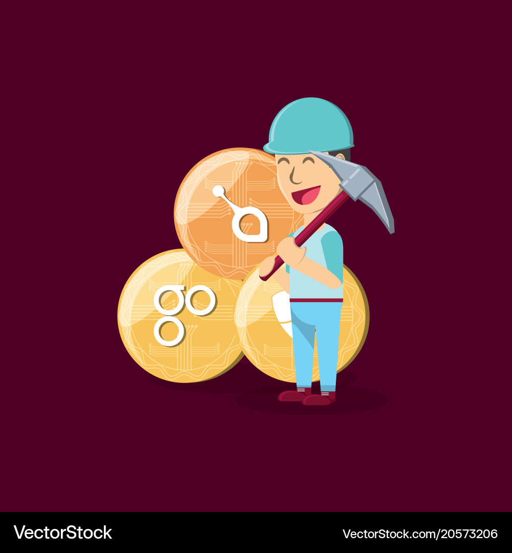 Mining cryptocurrency design Royalty Free Vector Image